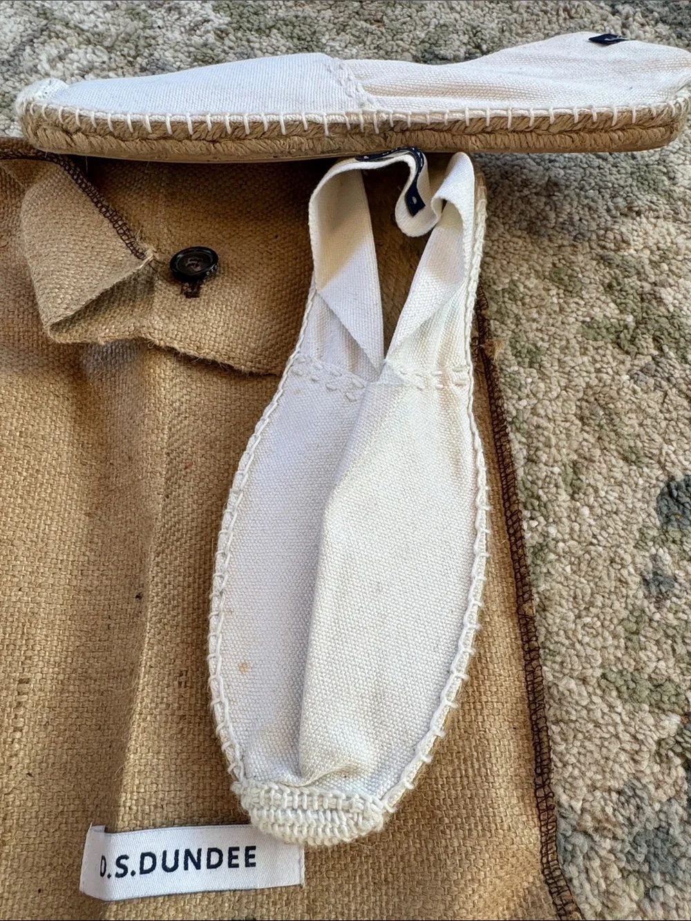 D. S. Dundee White Canvas Espadrilles 43